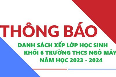 Trường THCS Ngô Mây thông báo danh sách học sinh biên chế lớp đối với khối 6 năm học 2023 – 2024