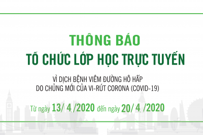 Thông báo Về việc giảng dạy và học tập hình thức online từ ngày 13/4/2020